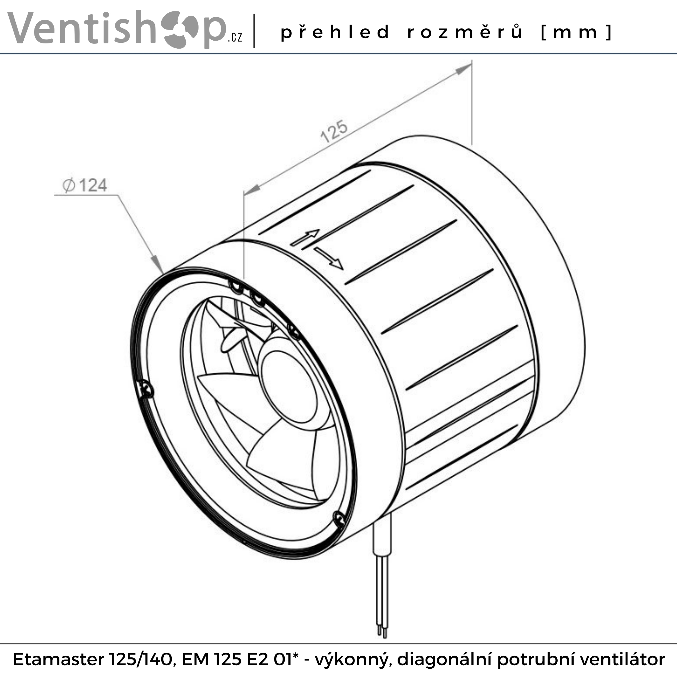 Výkonnostní graf potrubního ventilátoru