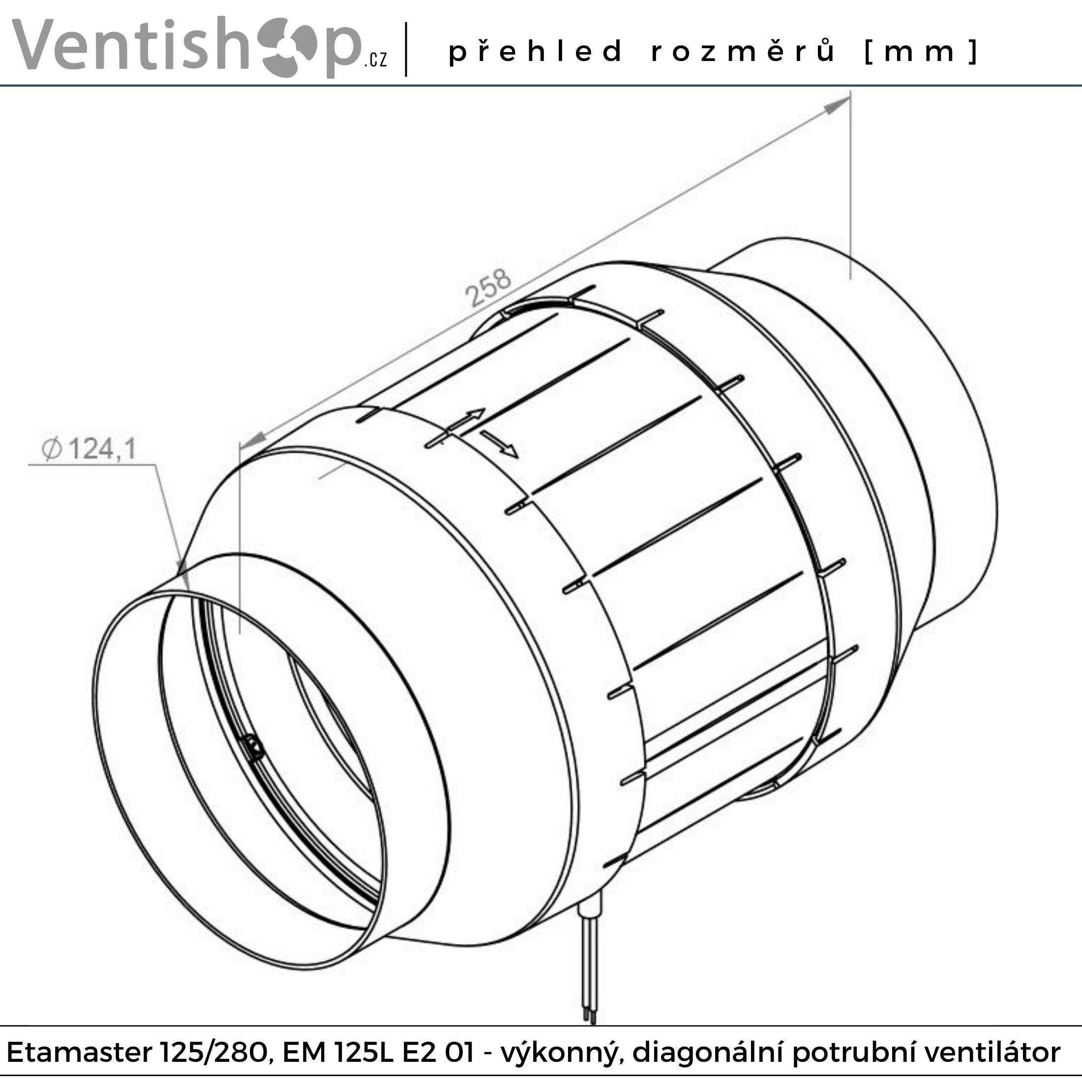 Výkonnostní graf potrubního ventilátoru
