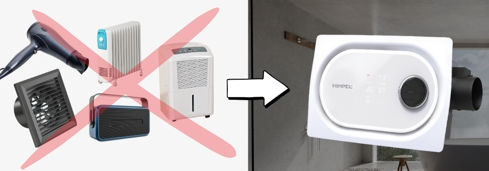 Vše v jednom ventilátoru Huezentte Vše v jednom ventilátoru Huezentte