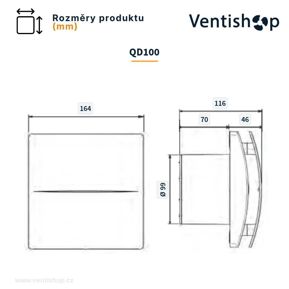 Koupelnový axiální ventilátor Aerauliqa QD Koupelnový axiální ventilátor Aerauliqa QD