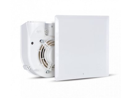 Vortice QE 100/60 LL TP HCS Radiální ventilátor do koupelny VORT QUADRO EVO dvouotáčkový Qv=60/100m3/h Ps=343/353Pa s hygrostatem (čidlem vlhkosti)