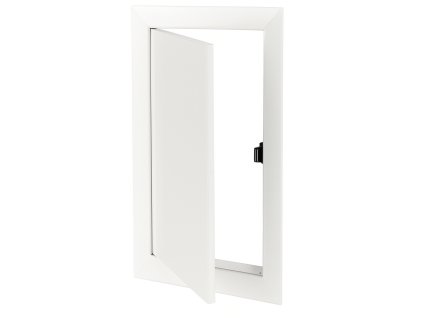 Bílá kovová revizní dvířka s magnetem