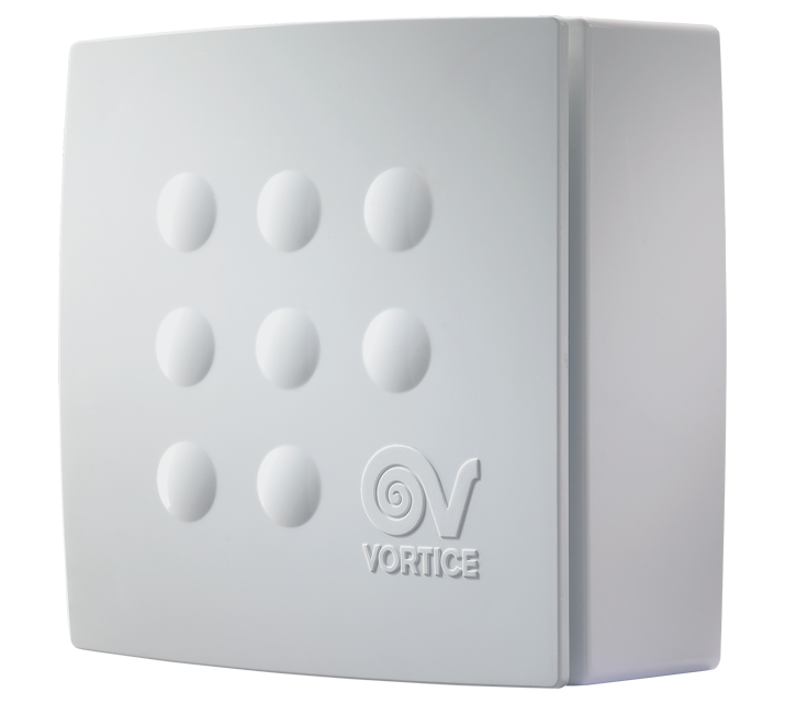 Vortice Quadro MICRO 100 T HCS stěnový radiální ventilátor do koupelny s hygrostatem
