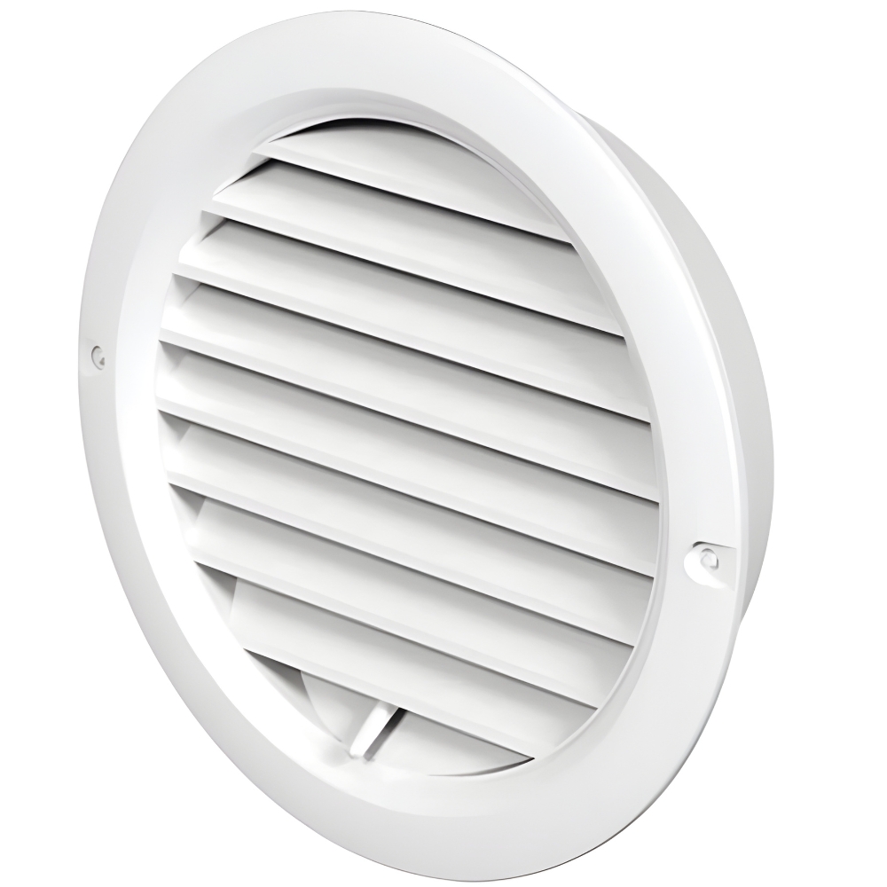 MV 150 bVR kruhová větrací mřížka s regulací, bílá