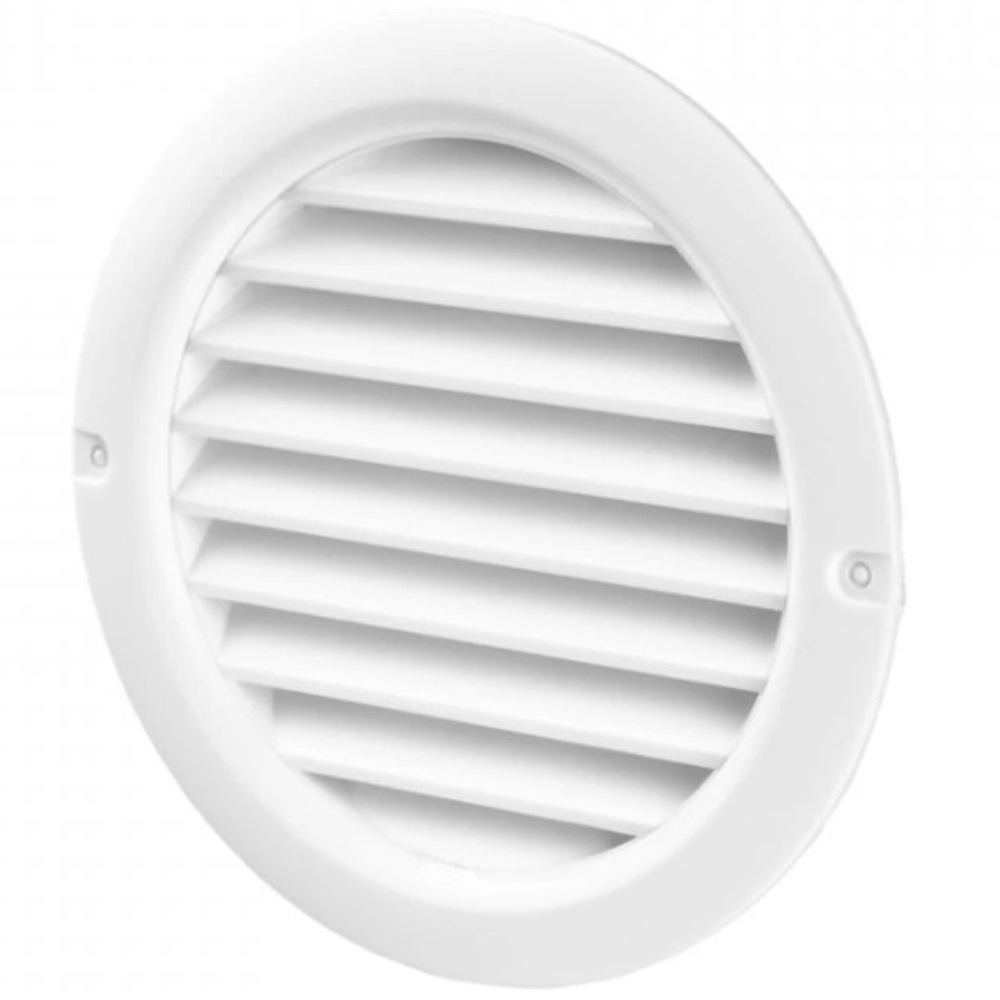 MV 100 bVs kruhová větrací mřížka se síťkou, bílá