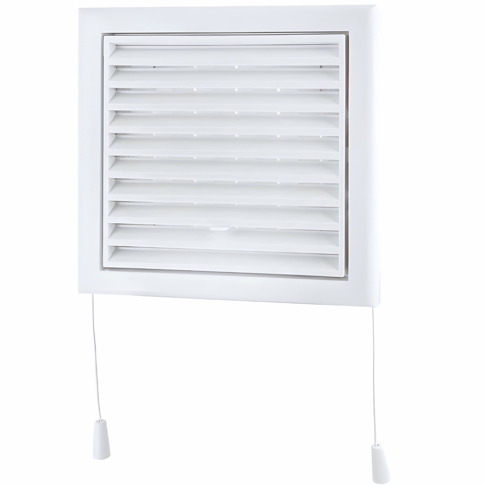 MV 150 VRS větrací mřížka se síťkou, manuální regulací a přírubou