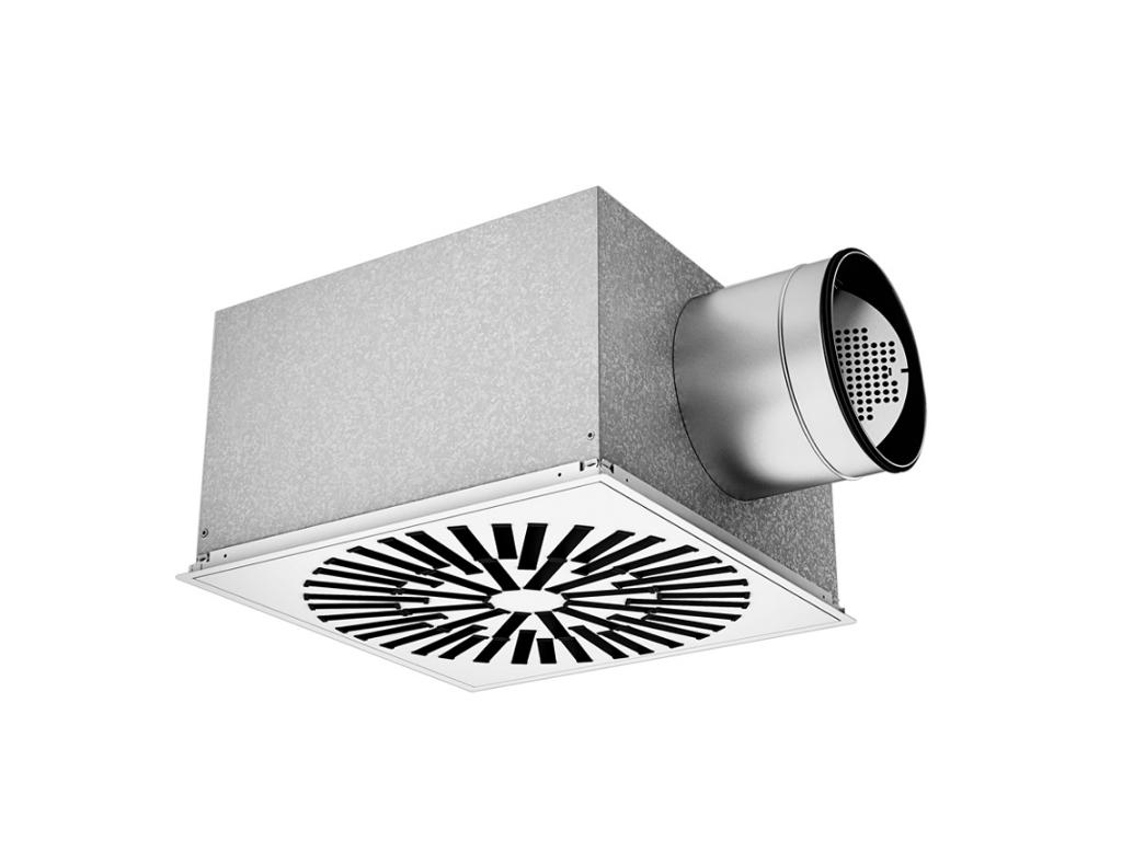 RS16 315 přívodní vířivý anemostat s plenum boxem RAL 9010 3P
