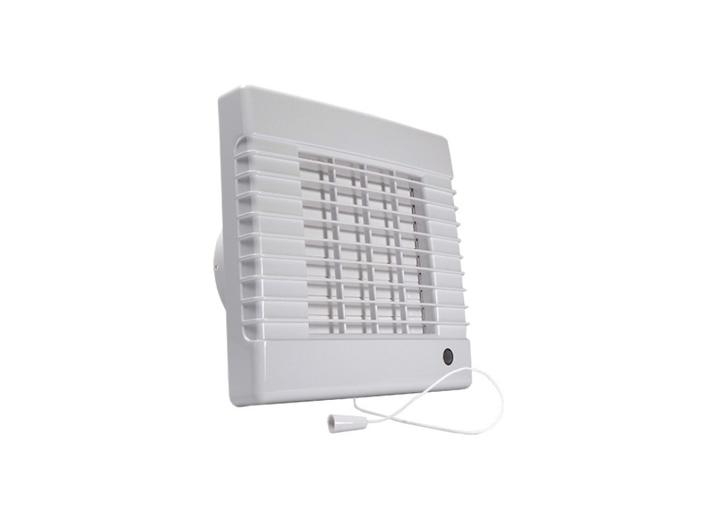 LVLZ 125 ECO úsporný axiální ventilátor s žaluziovou klapkou, tahovým spínačem a doběhem