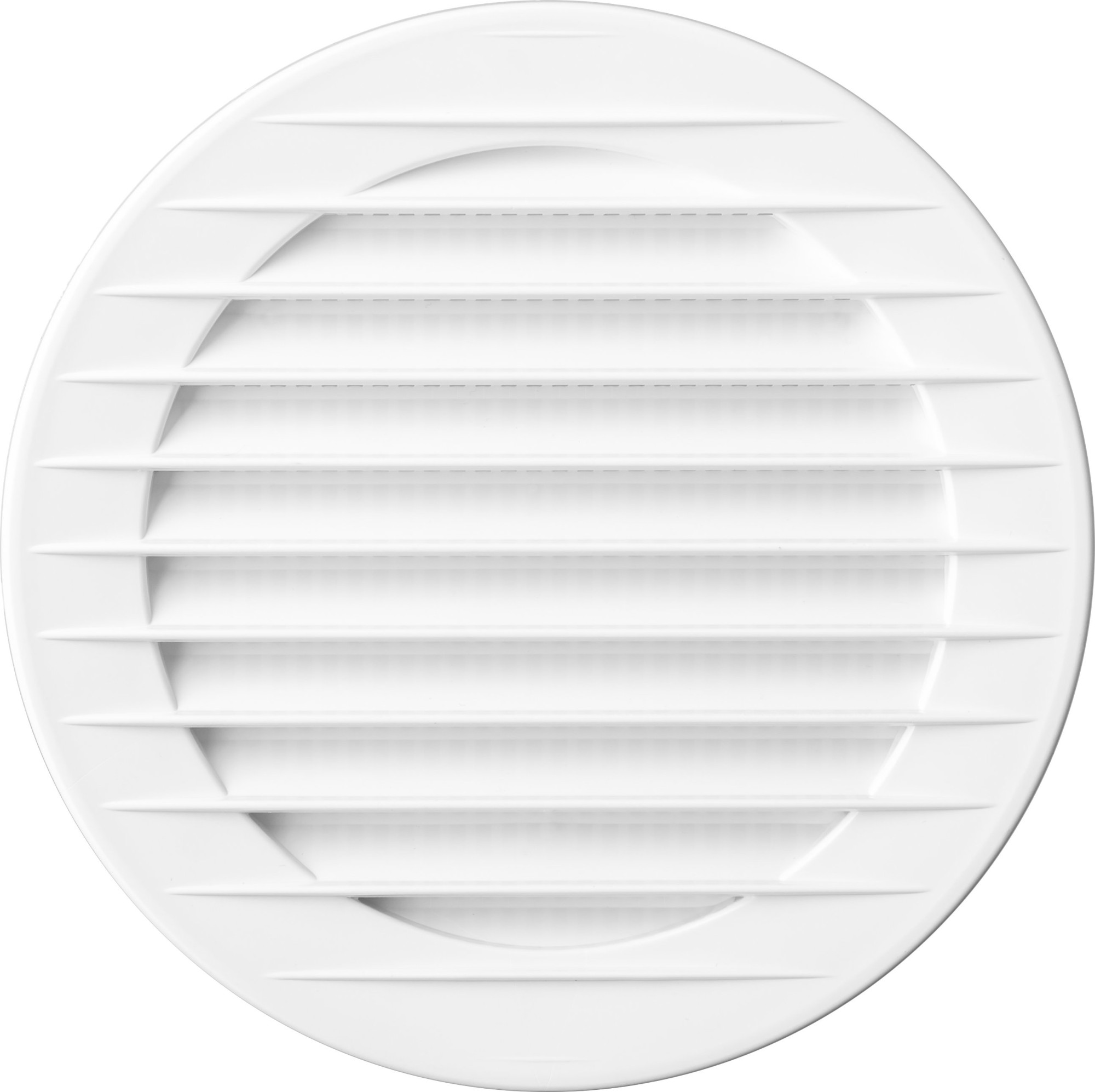 AOZb 120 mm PVC větrací mřížka kruhová s přírubou a jemnou mřížkou, bílá