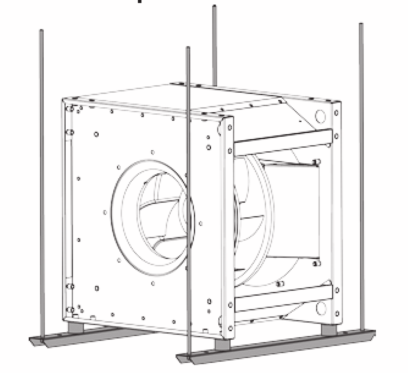 RFU-450-NOS-Z nosník pro průmyslový radiální ventilátor Alteko RFU