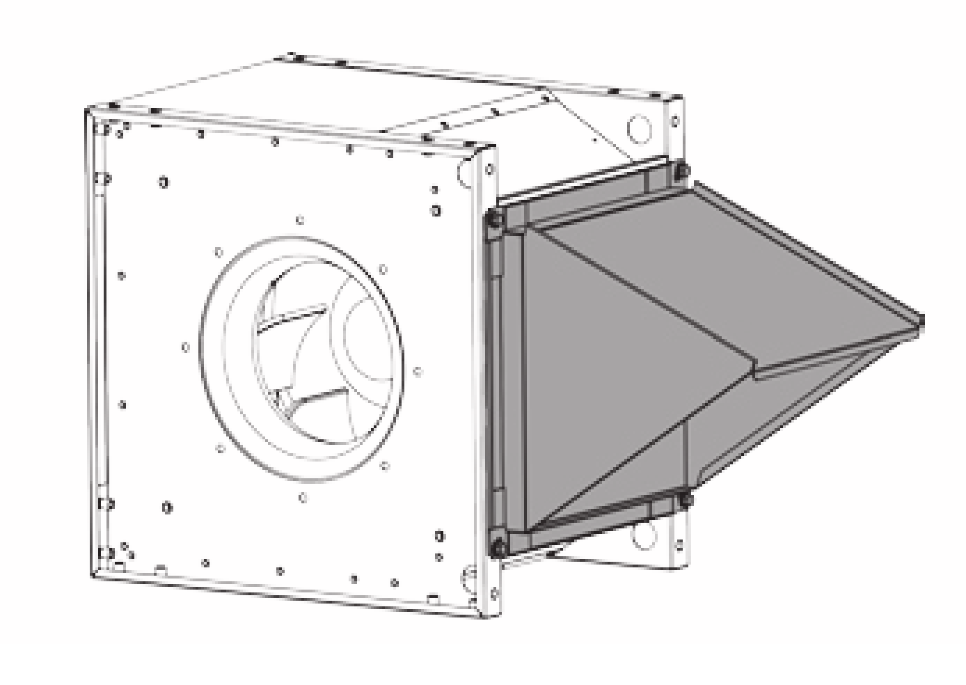 RFU-280-PPK-E protipovětrnostní kryt pro průmyslový radiální ventilátor Alteko