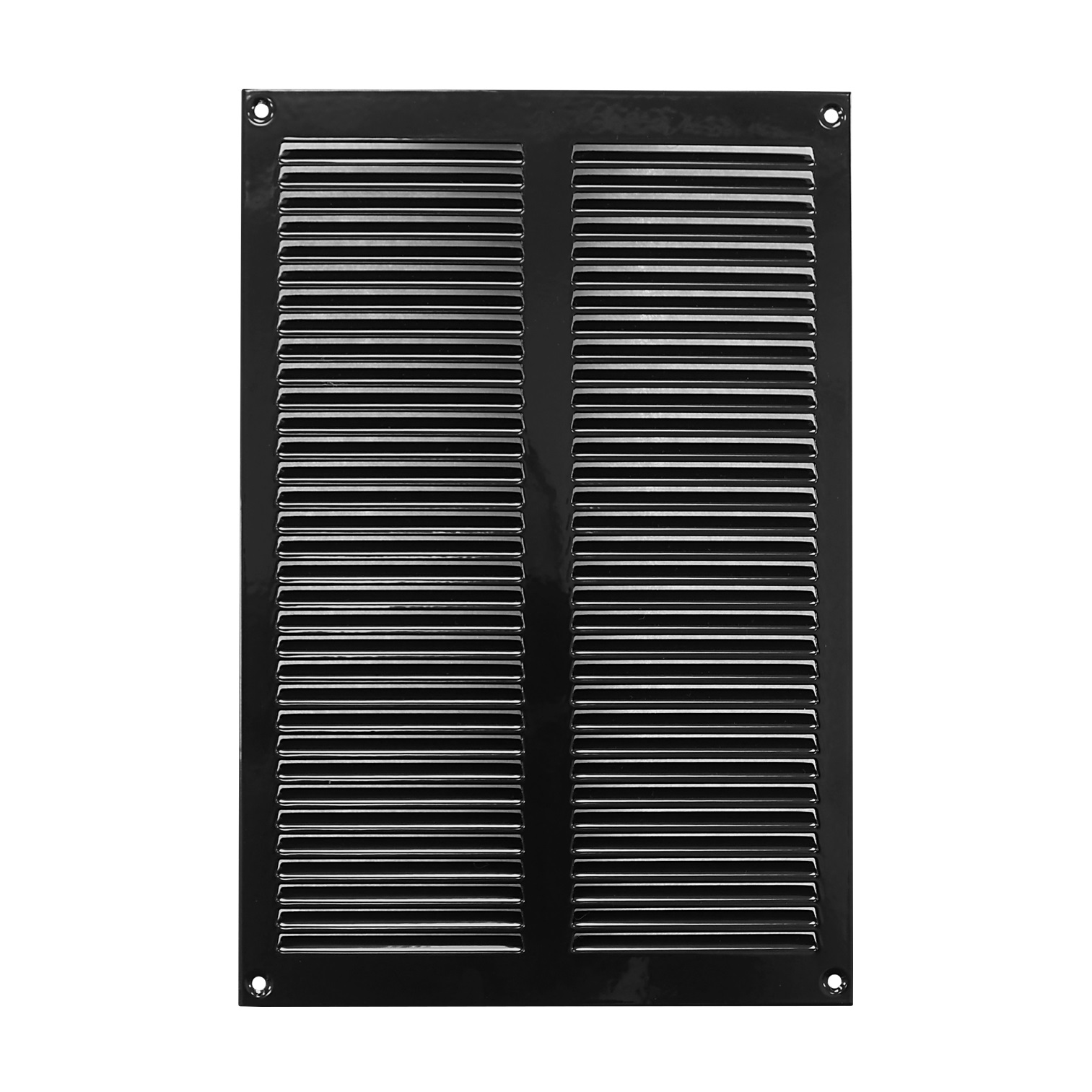 KVMc 200x300 kovová hranatá větrací mřížka se síťkou, černá