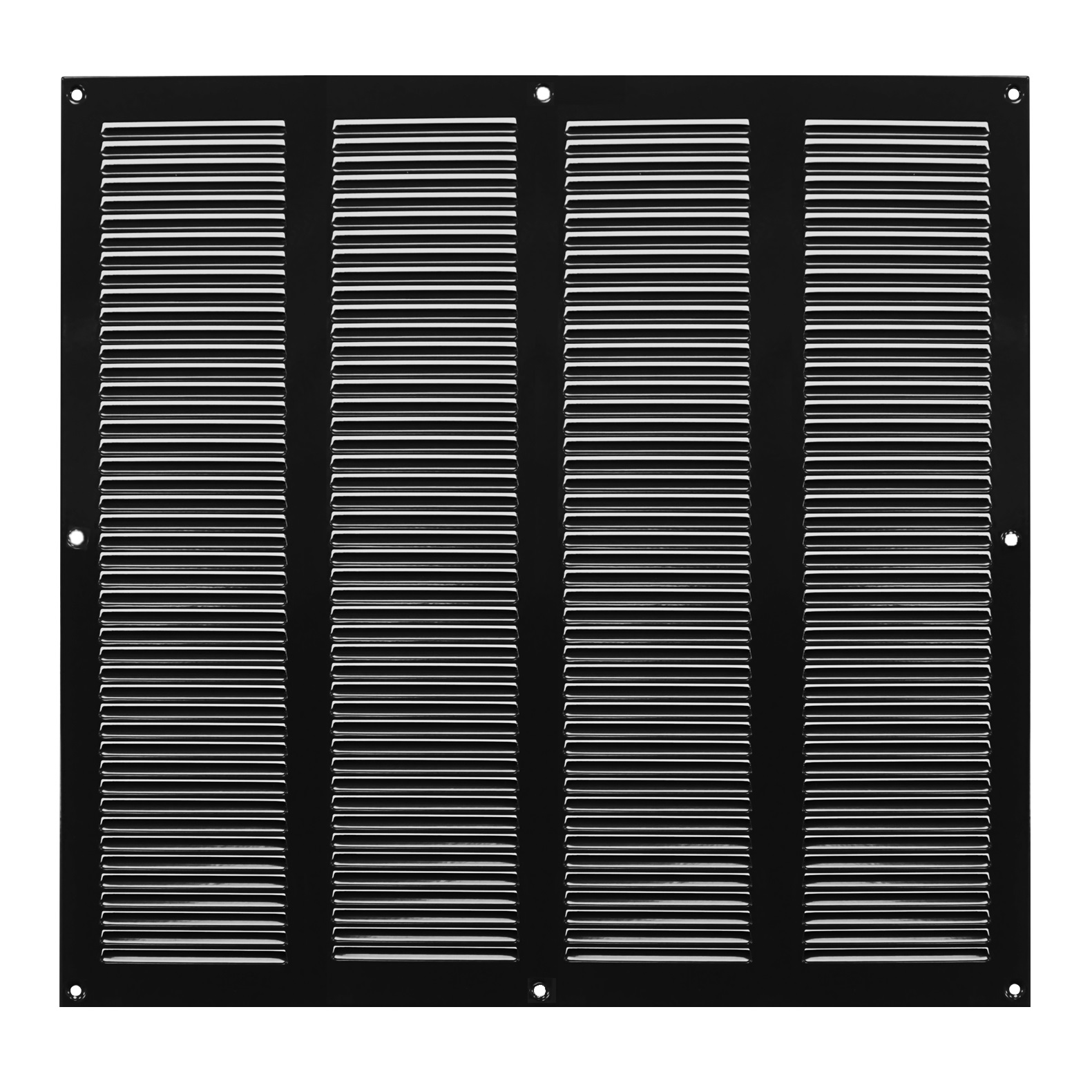 KVMc 400x400 kovová hranatá větrací mřížka se síťkou, černá
