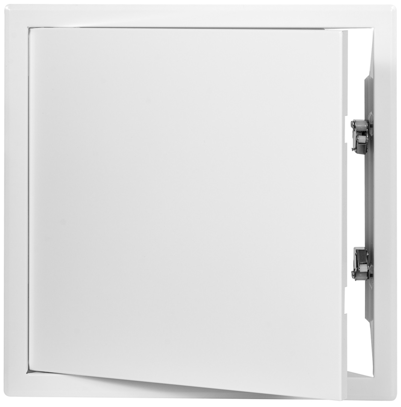 KRDCb 600x600 kovová revizní dvířka na tlačný zámek, bílá