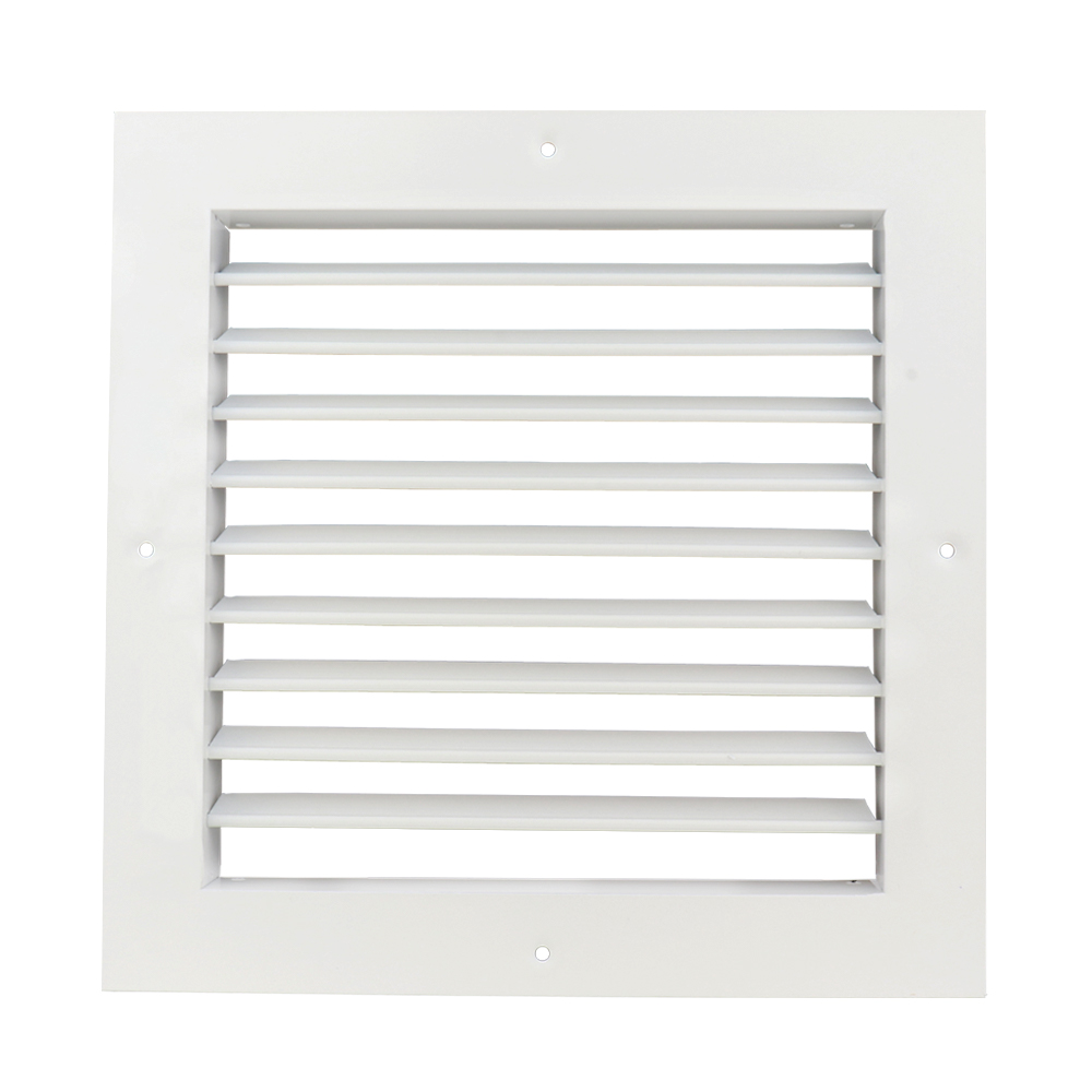 GMASb 200x200 hranatá hliníková větrací mřížka s nastavitelnou žaluzií, bílá