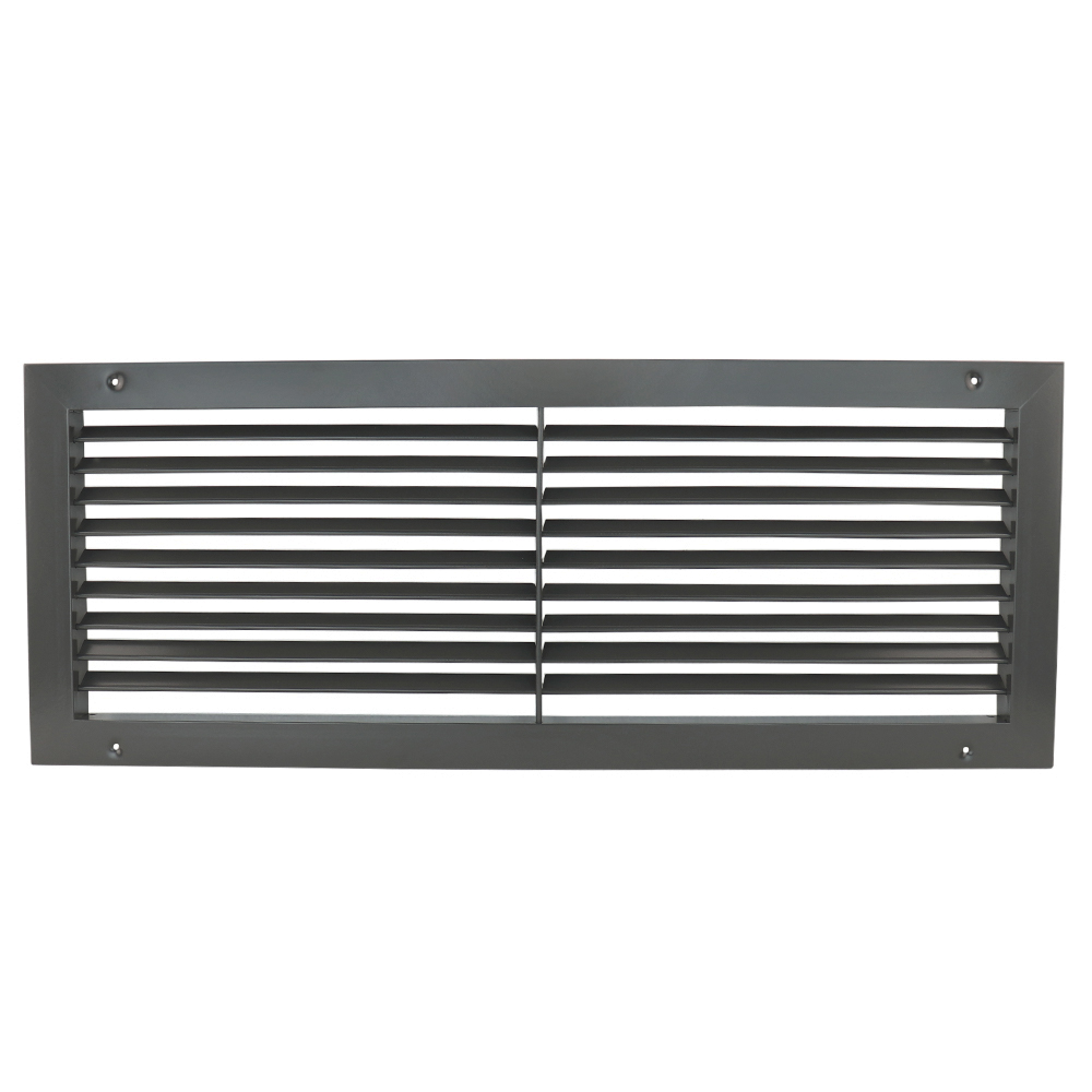 GMASs 600x200 hranatá hliníková větrací mřížka s nastavitelnou žaluzií, šedá