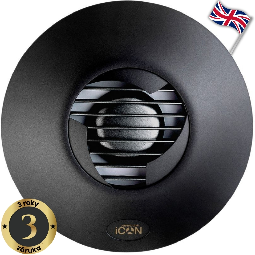 iCON 30, designový koupelnový semiradiální ventilátor, antracit