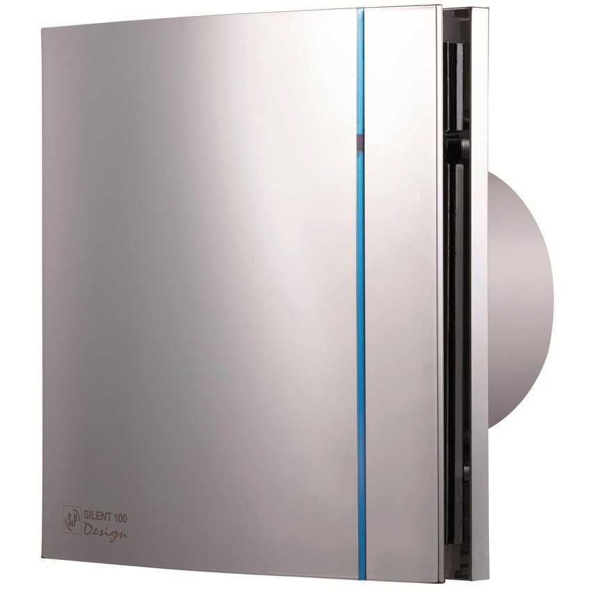 SILENT 300 CHZ DESIGN Silver 3C tichý axiální ventilátor s hygrostatem