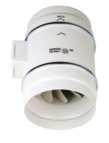 Soler & Palau TD 800/200 T 3V tříotáčkový ventilátor do kruhového potrubí s časovým doběhem