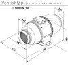Tichý ventilátor do potrubí Vents TT - rozměry
