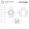 Rozměry potrubního ventilátoru Vortice LINEO