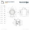 Rozměry potrubního ventilátoru Vortice LINEO
