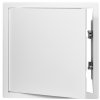 Bílá kovová revizní dvířka na tlačný zámek