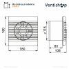Malý bílý axiální ventilátor, bílý - rozměry