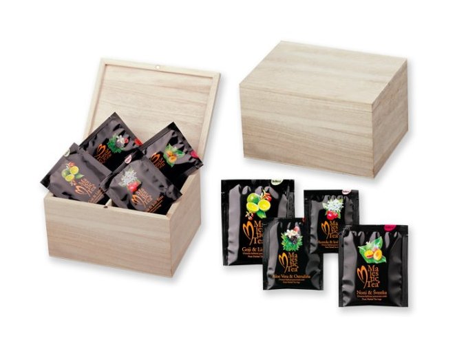 Přírodní variace boxu s čajem, caddy