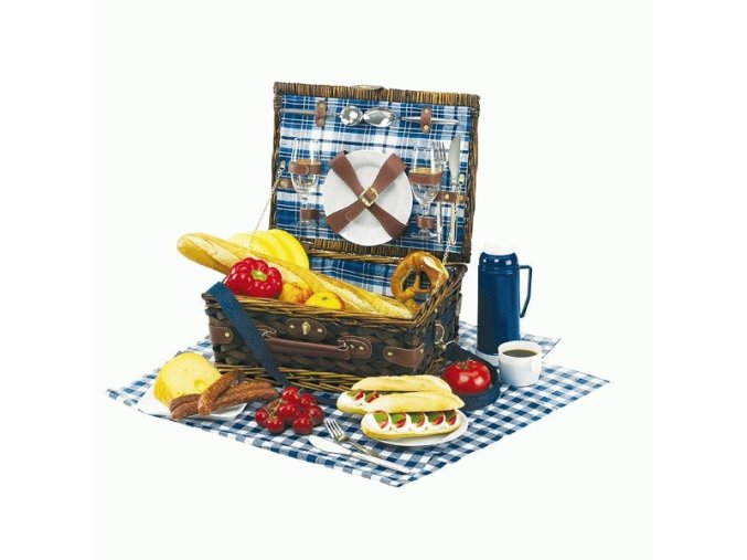 s18242 piknikovy kos s porcelanovym nadobim