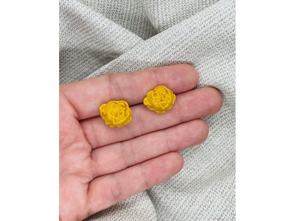Náušnice růže květ různé barevné varianty, puzety z chirurgické oceli VEPEZ