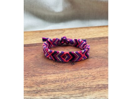 Macramé bavlnkový drhaný náramek růžová xka VEPEZ