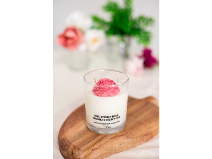 Přírodní sójová svíčka Růže, pivoňky, lotus, orchidej & růžový pepř 180ml VEPEZ