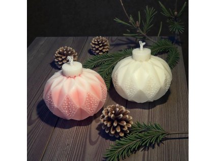 Sójová dekorativní svíčka vánoční ozdoba baňka ornamenty VEPEZ