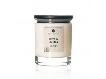 Přírodní sójová svíčka Kokos & Limeta 220g Kimmy Candles