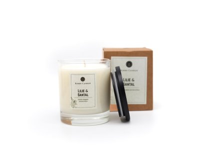 Přírodní sójová svíčka Lilie & Santal 220g Kimmy Candles VEPEZ