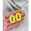 Náušnice ovál žluté puzety pecky z chirurgické oceli VEPEZ
