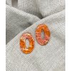 Náušnice ovál, oranžovo zlaté puzety pecky z chirurgické oceli VEPEZ