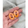 Náušnice ovál, oranžové puzety pecky z chirurgické oceli VEPEZ