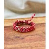 Macramé bavlnkový drhaný náramek červené xko VEPEZ