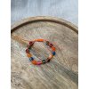Provázkový drhaný náramek barevný Achát a shamballa zapínání VEPEZ