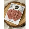 Macramé visací náušnice listy různé barvy Blush, puzeta Vepez