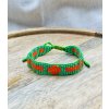 Tkaný náramek z Rokajl korálků zeleno-oranžový VEPEZ