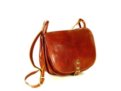 Duża włoska torebka listonoszka typu saddle bag MARCO MAZZINI - Toscania Classico camel