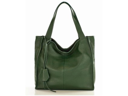 Modna torebka damska skórzany shopper bag - MARCO MAZZINI Portofino Max ciemny zielony