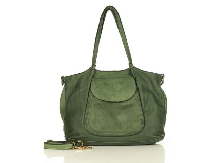 MARCO MAZZINI Torebka skórzana shopper bag ispirato dalla natura zieleń militare