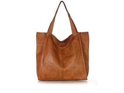 MARCO MAZZINI Camel kožená shopper kabelka handmade