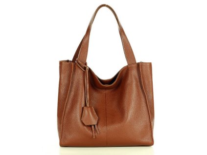 Modna torebka damska skórzany shopper bag - MARCO MAZZINI Portofino Max brąz