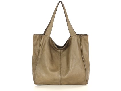MARCO MAZZINI Torebka miejski shopper bag skóra naturalna handmade beżowa cappuccino