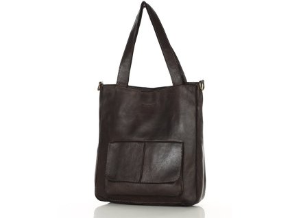 Torebka damska shopper A4 skóra naturalna - MARCO MAZZINI brąz caffe